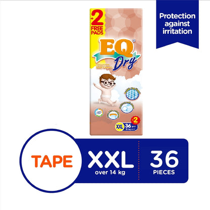 EQ DRY Disposable Baby Diapers [ JUMBO PACK 36 PCS ] - XXLARGE