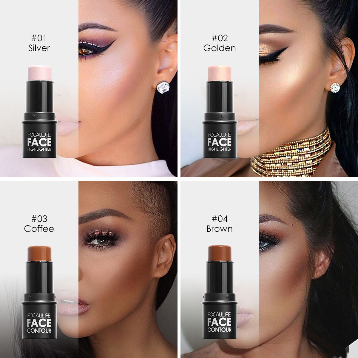 FOCALLURE Highlighter & Contour Stick [ #03 FA01 -COFFEE ]