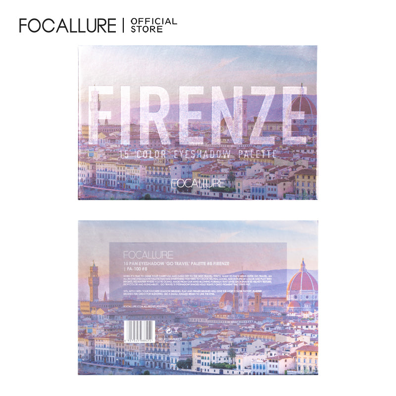 FOCALLURE FA100 Hi Firenze 15 Pan Eyeshadow Palette [ "Go travel" #8 ]