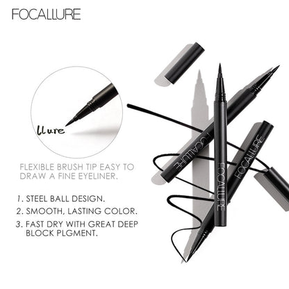 FOCALLURE Stay All Day Liquid Eyeliner Pen [ Waterproof and Oil Resistant ]