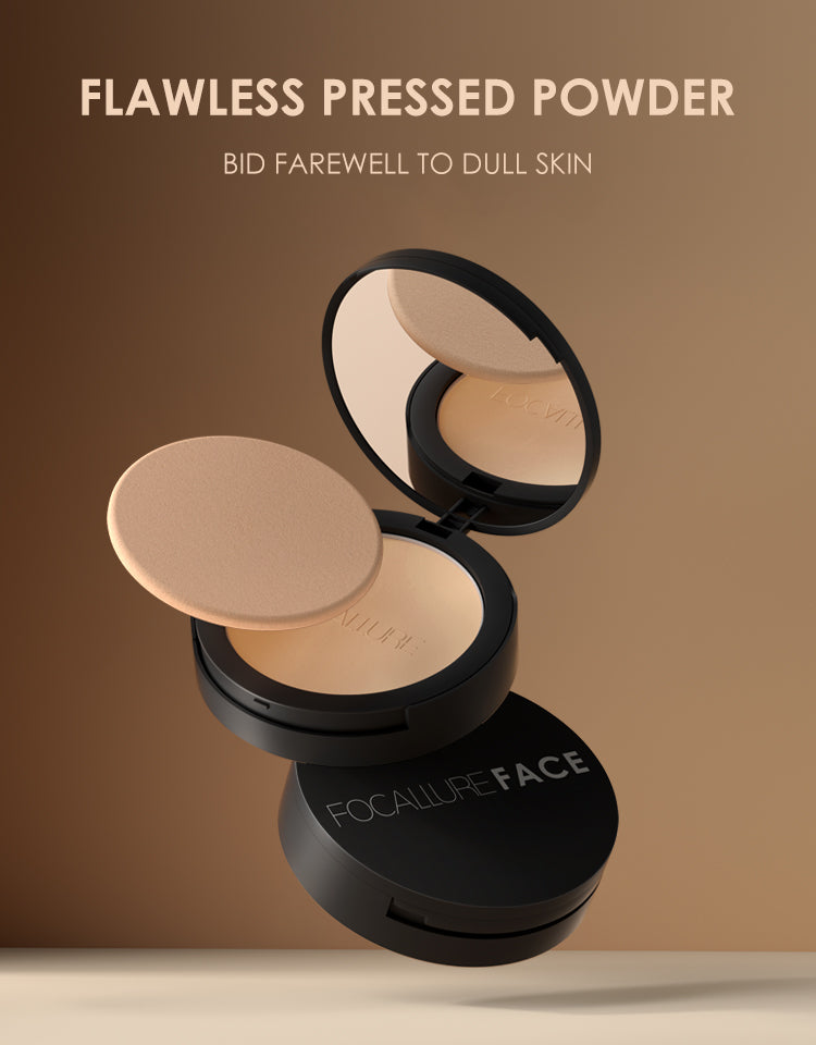 FOCALLURE Waterproof Flawless Pressed Powder  [ Longlasting base Makeup ]