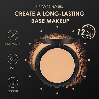 FOCALLURE Waterproof Flawless Pressed Powder  [ Longlasting base Makeup ]
