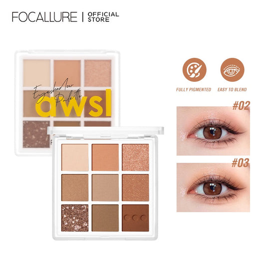 FOCALLURE New 9 Colors Eye shadow Palette