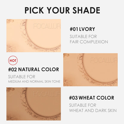 FOCALLURE Waterproof Flawless Pressed Powder  [ Longlasting base Makeup ]