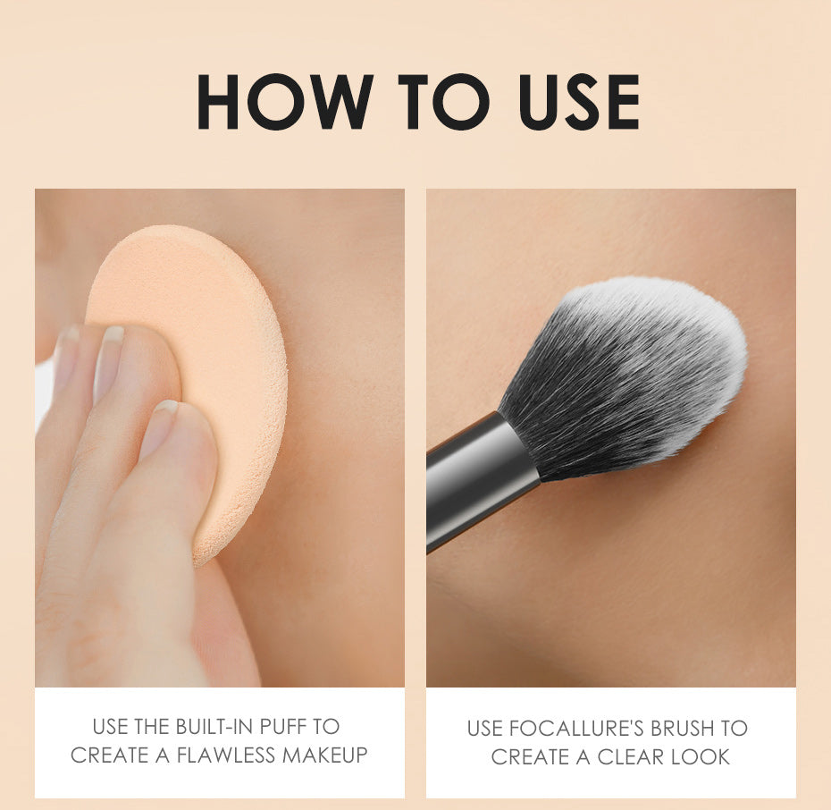 FOCALLURE Waterproof Flawless Pressed Powder  [ Longlasting base Makeup ]