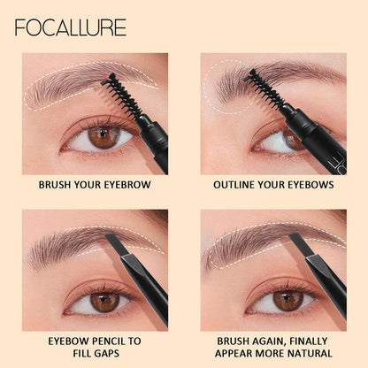 FOCALLURE Automatic Eyebrow Pencil [ Smudge proof, Fade proof and Waterproof ]