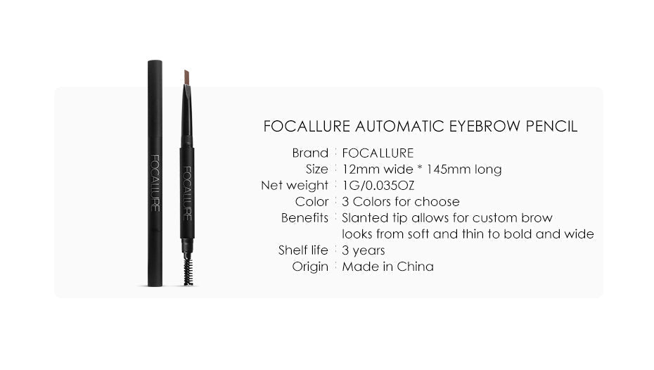 FOCALLURE Automatic Eyebrow Pencil [ Smudge proof, Fade proof and Waterproof ]
