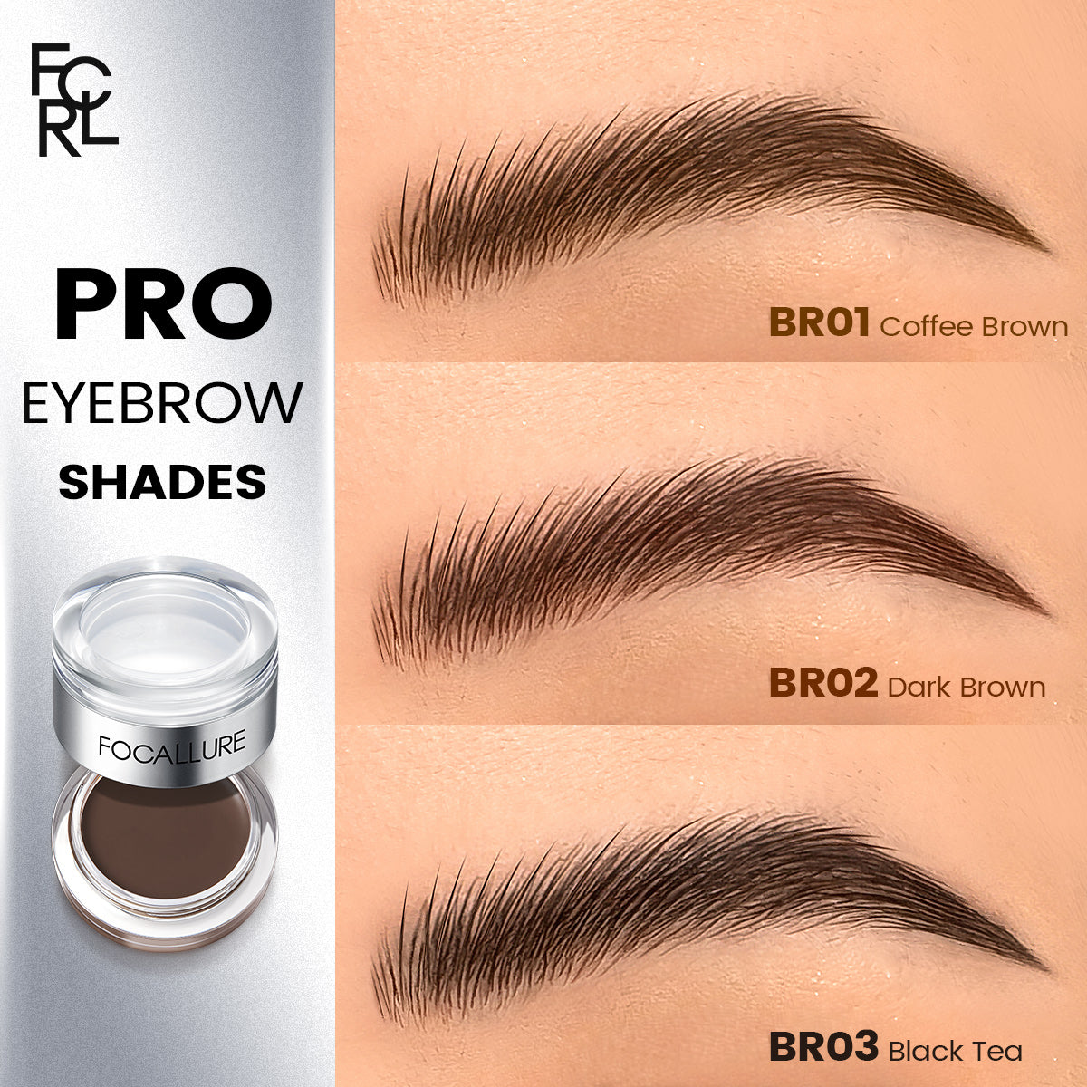 FOCALLURE Multi Pro Duo Eyebrow Cream + Gel [ Quick dry and Waterproof ]