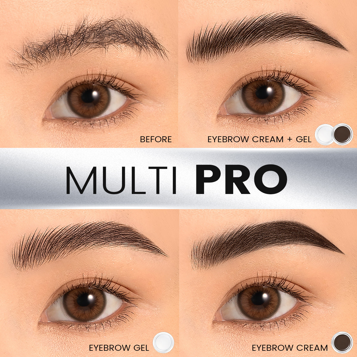 FOCALLURE Multi Pro Duo Eyebrow Cream + Gel [ Quick dry and Waterproof ]