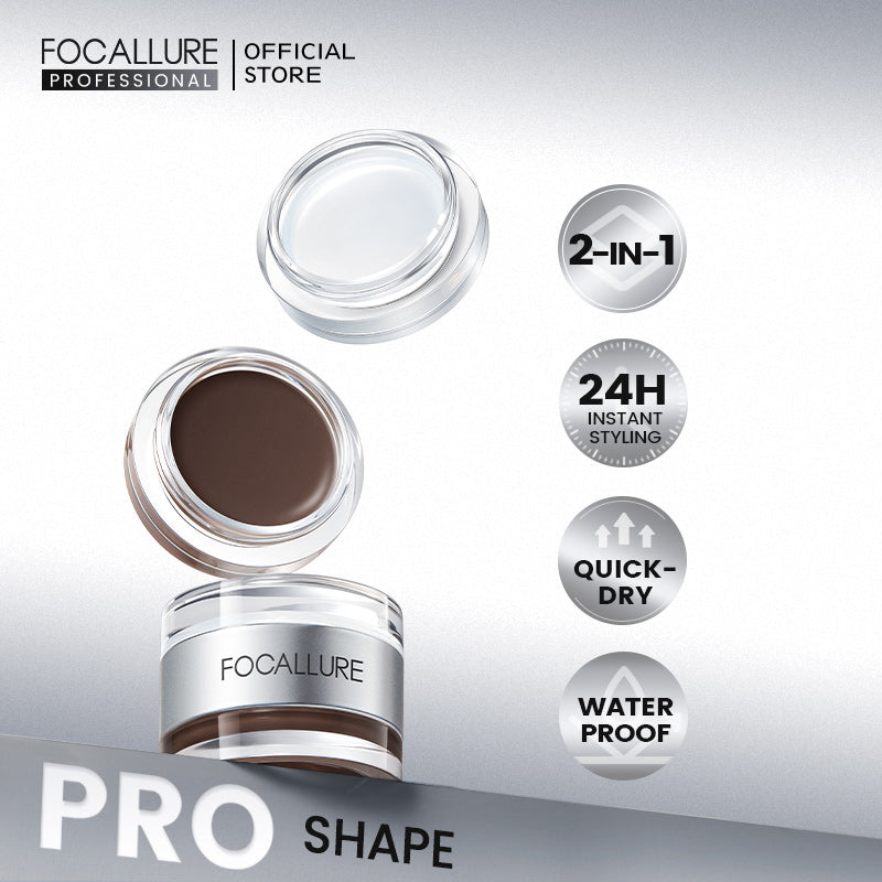 FOCALLURE Multi Pro Duo Eyebrow Cream + Gel [ Quick dry and Waterproof ]