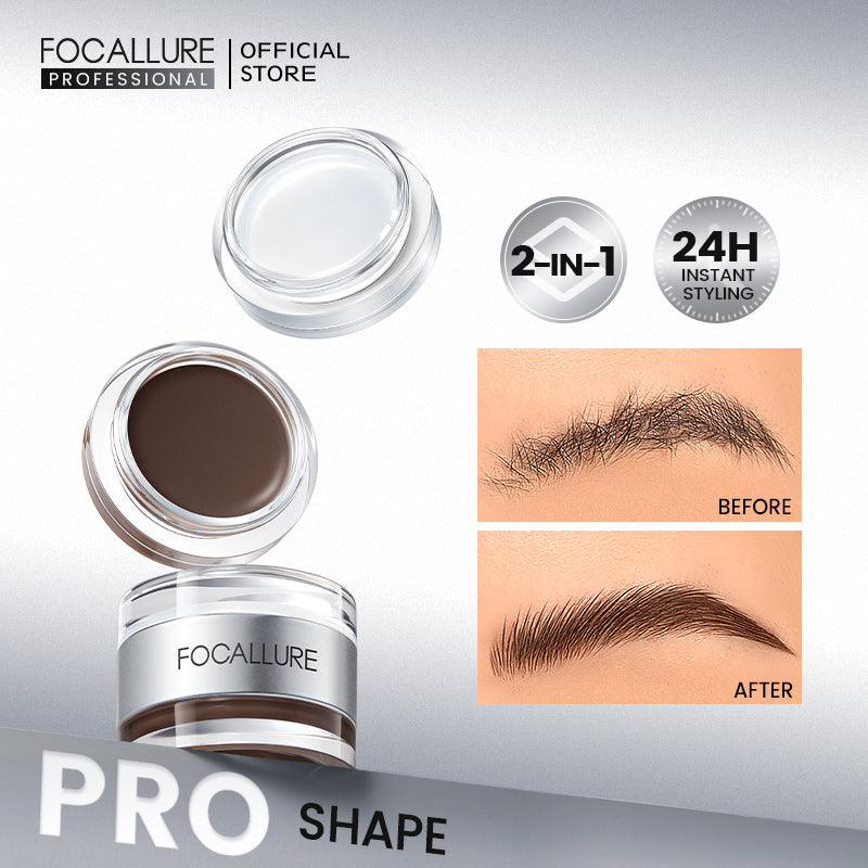 FOCALLURE Multi Pro Duo Eyebrow Cream + Gel [ Quick dry and Waterproof ]