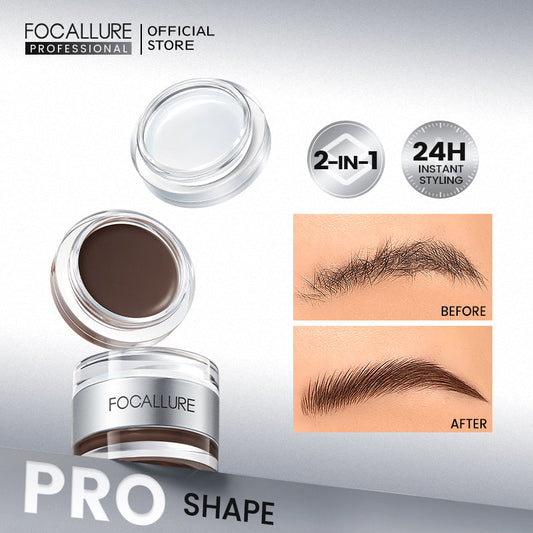FOCALLURE Multi Pro Duo Eyebrow Cream + Gel [ Quick dry and Waterproof ]