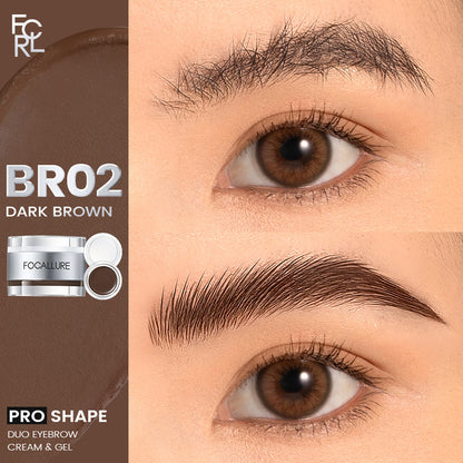 FOCALLURE Multi Pro Duo Eyebrow Cream + Gel [ Quick dry and Waterproof ]