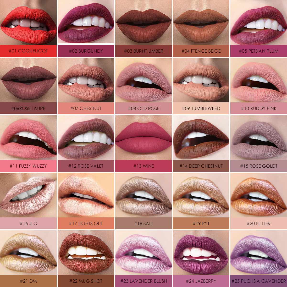 FOCALLURE Ultra Matte Waterproof Liquid Lipstick  [ Long wearing, Smudge proof and Waterproof ]