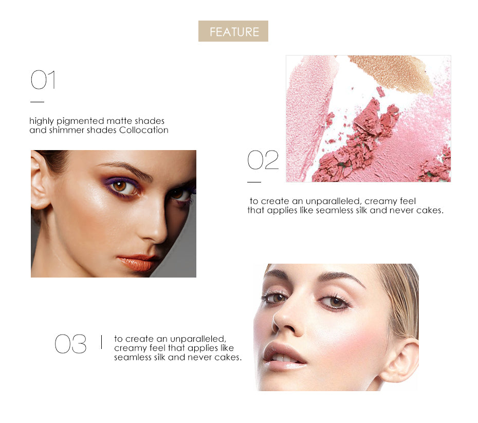 FOCALLURE 3 Color Blusher & Highlighter Palette [ Water and Smudge Proof ]