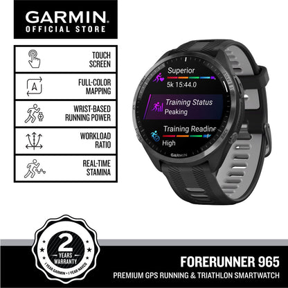 GARMIN Forerunner 965 GPS Running Smartwatch [Up to 23 days of battery life]