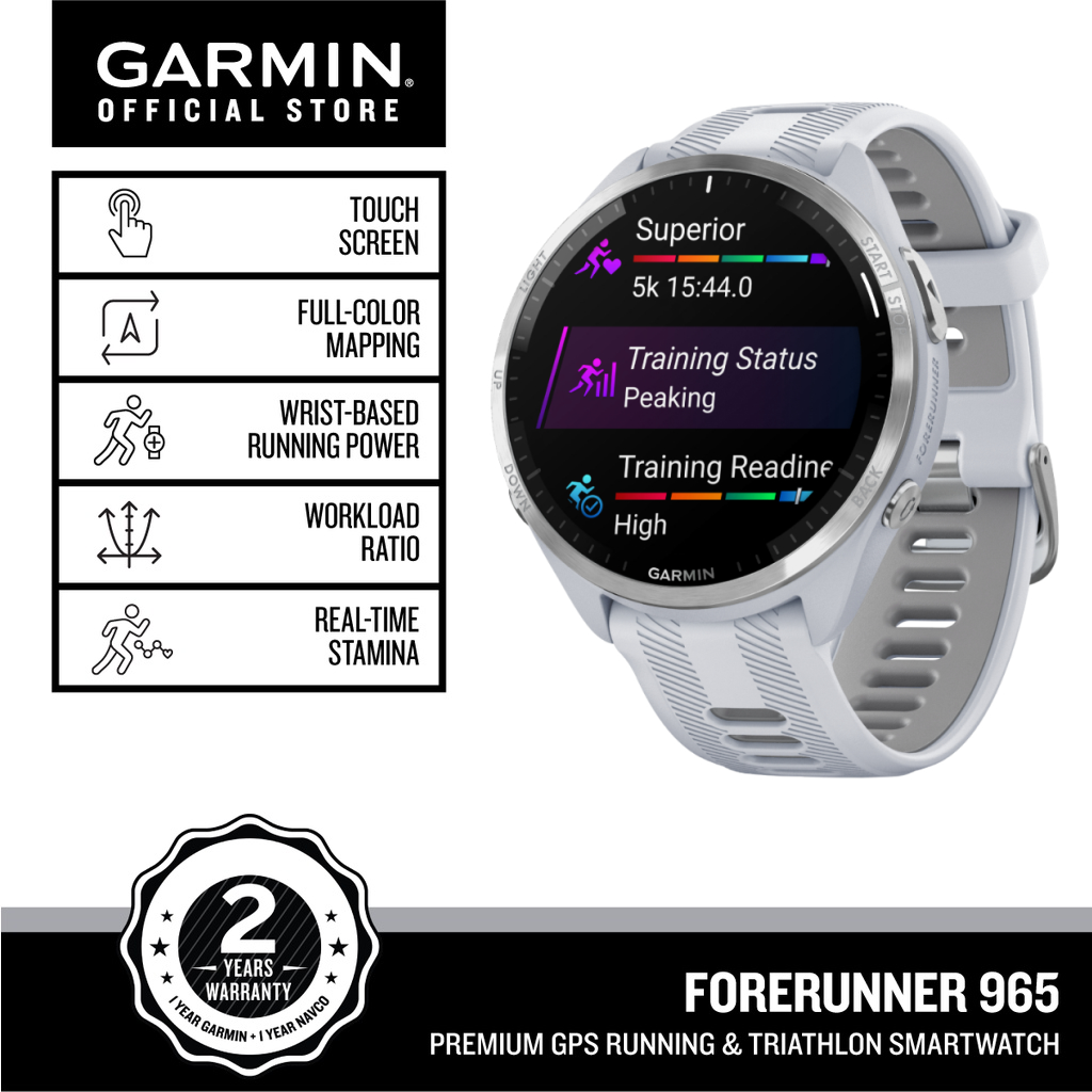 GARMIN Forerunner 965 GPS Running Smartwatch [Up to 23 days of battery life]