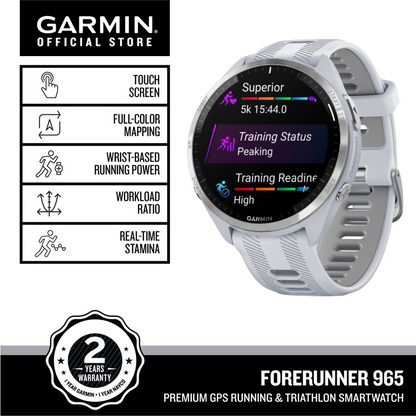 GARMIN Forerunner 965 GPS Running Smartwatch [Up to 23 days of battery life]