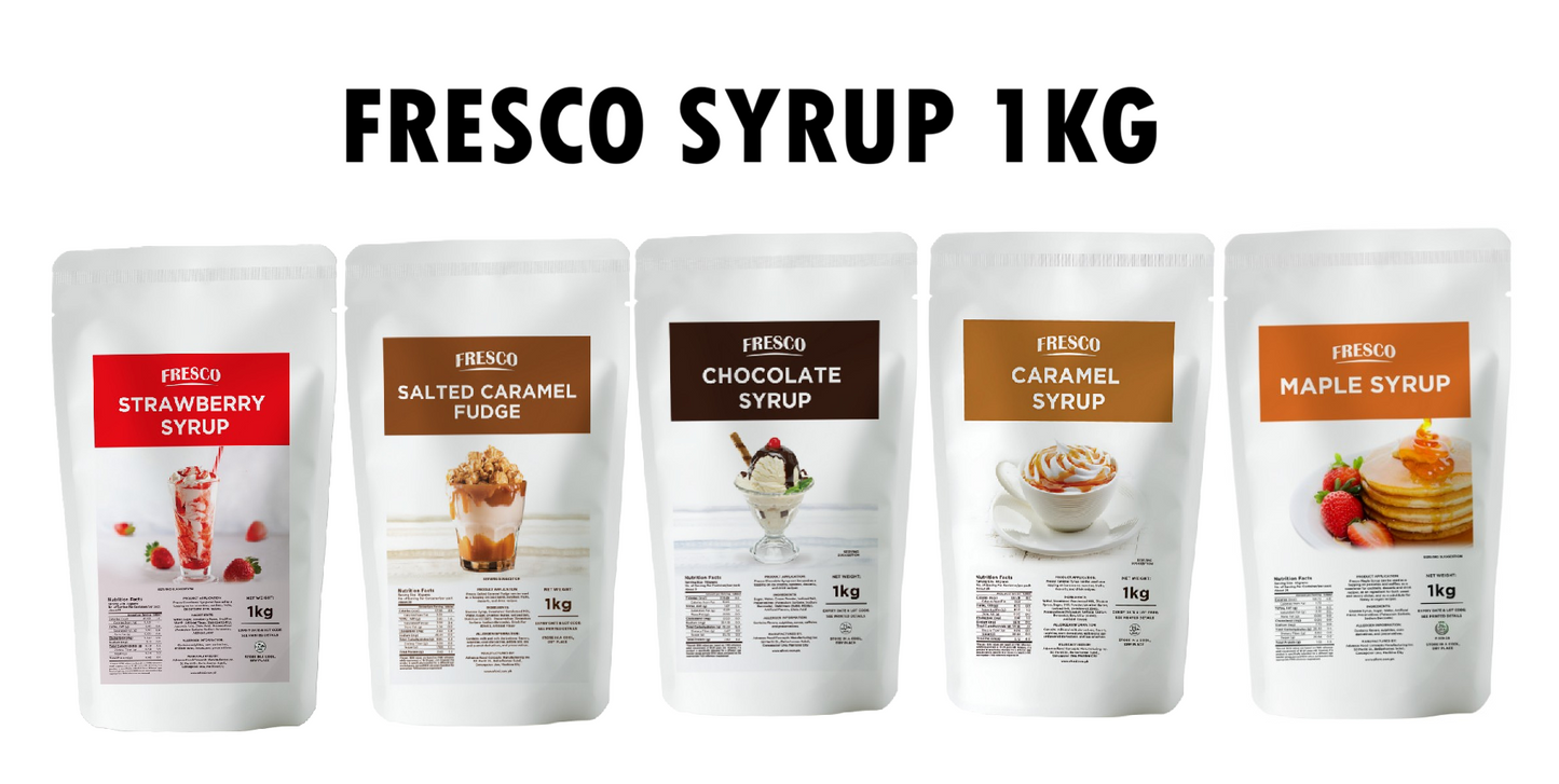 Fresco Maple, Chocolate, Caramel, Strawberry and Salted Caramel Syrup [BUNDLE OF 2]