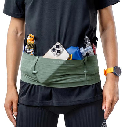 AONIJIE W8116 Sports Waist bag with Bib Number Holder - GREEN