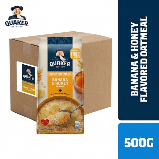 1 CASE - Quaker Banana & Honey Flavored Oats 500g x 24