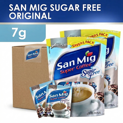 1 CASE SAN MIG Super Coffee Original Sugar Free (15 PACKS of 7g x 20sachet)