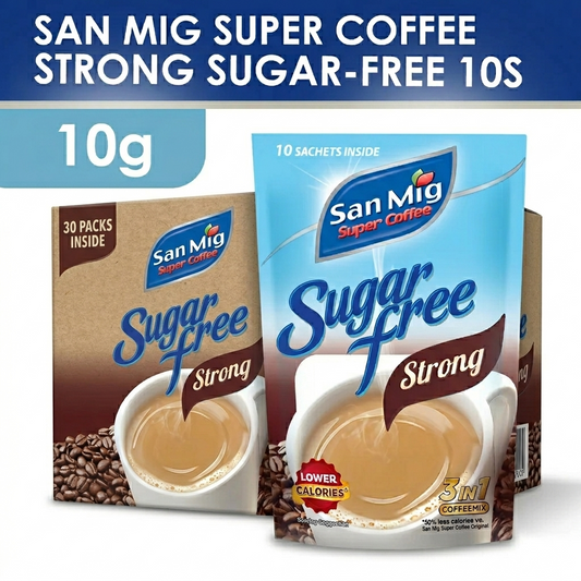 1 CASE SAN MIG Super Coffee Strong Sugar-Free (SUP) (30 PACKS of 10g x 10sachet)