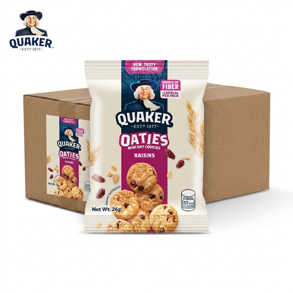 1 CASE Quaker Oaties Mini Oats Cookie Raisins (28g x 40pcs)