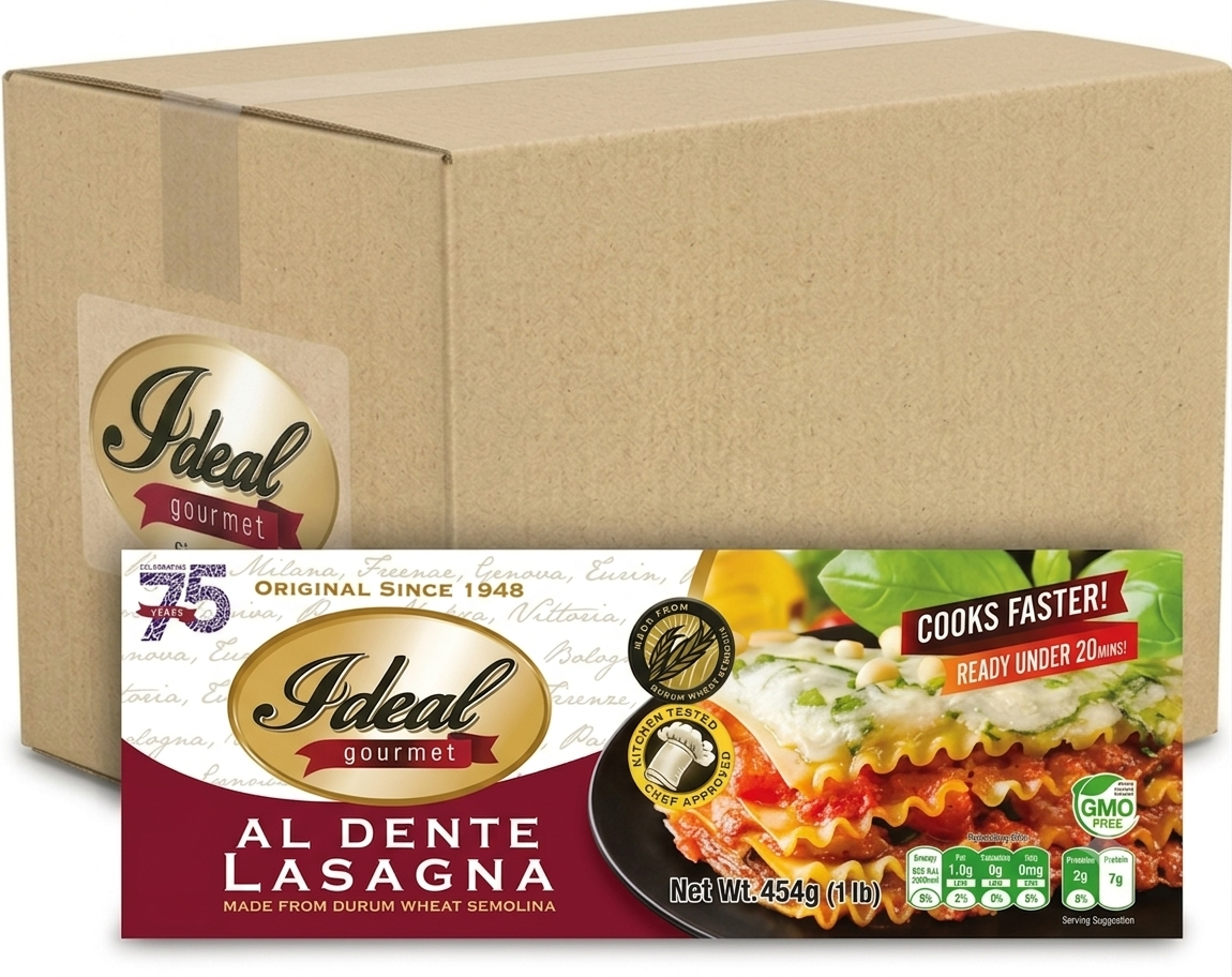 1 CASE - IDEAL GOURMET PASTA Al Dente Lasagna 454G (12pcs)