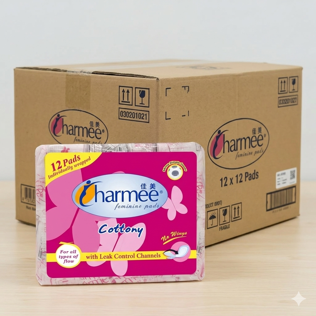 1 CASE - Charmee Sanitary Napkin for ALL Types of Flow w/o Wings [12's x 24 Packs]
