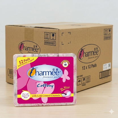 1 CASE - Charmee Sanitary Napkin for ALL Types of Flow w/o Wings [12's x 24 Packs]