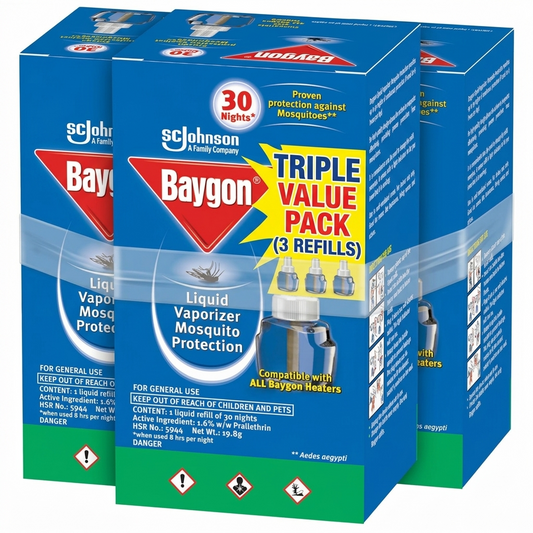 BAYGON Liquid Vaporizer Refill 19.8g/30nights [Pack of 3]