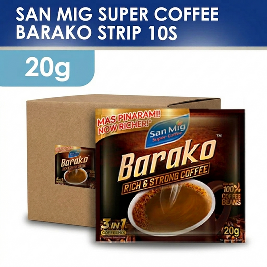 1 CASE SAN MIG Super Coffee Barako Strip (24 PACKS of 20g x 10sachet)