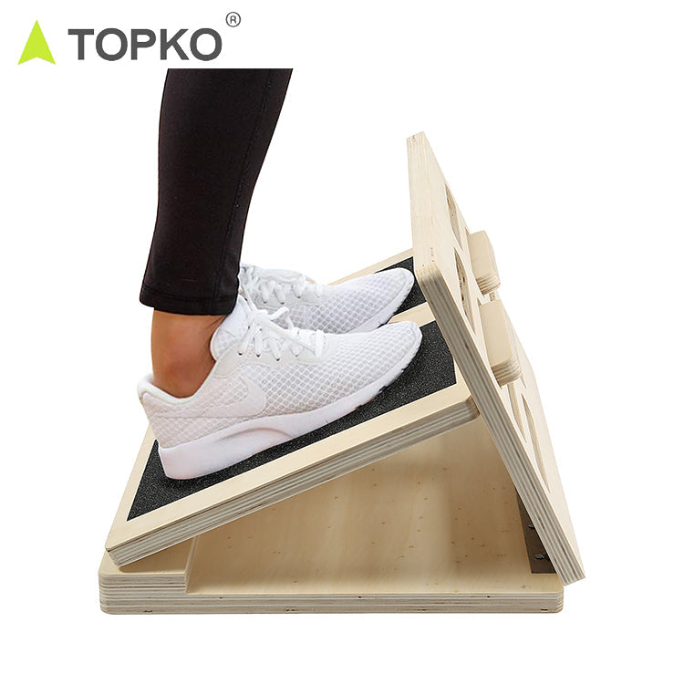 TOPKO Wooden Slant Board [Non-Slip Top Surface]