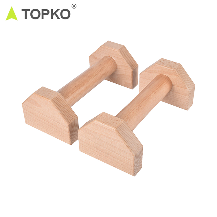 TOPKO Wooden Push-up Bar [Sturdy Grip]