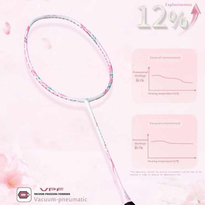 ALP SPORT TXCF 1pc 4U BADMINTON RACKET - ALP Cherry Carbon Fiber Pink & Purple Goddess Model