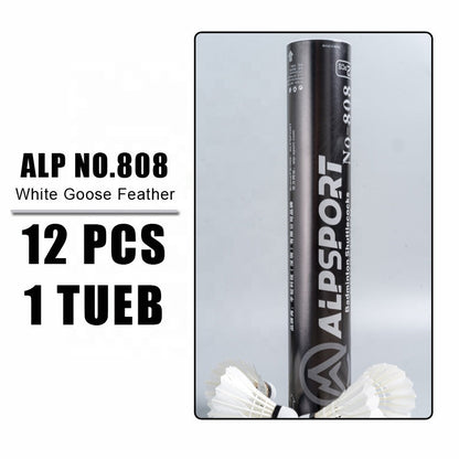 ALPSPORT SY808 - ALP 808 Tube Shuttlecocks [White Goose Feather] 76-77 - 12PCS