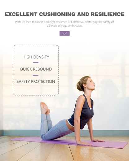 TOPKO TPE Dual Color Pilates Yoga Mat - BLUE