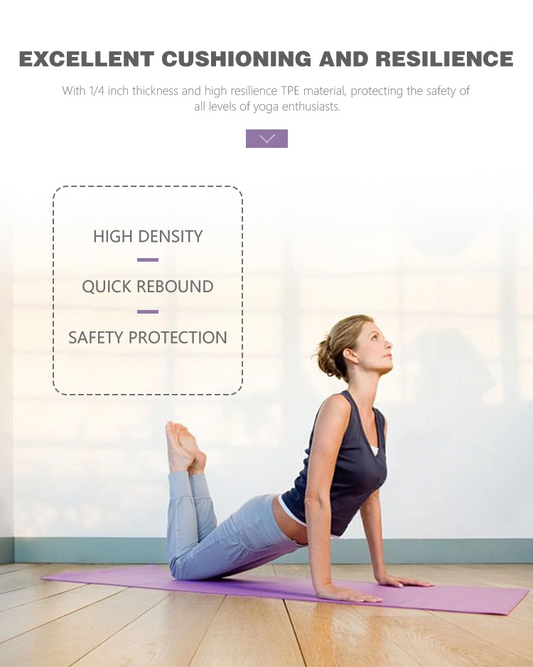 TOPKO TPE Dual Color Pilates Yoga Mat - BLUE