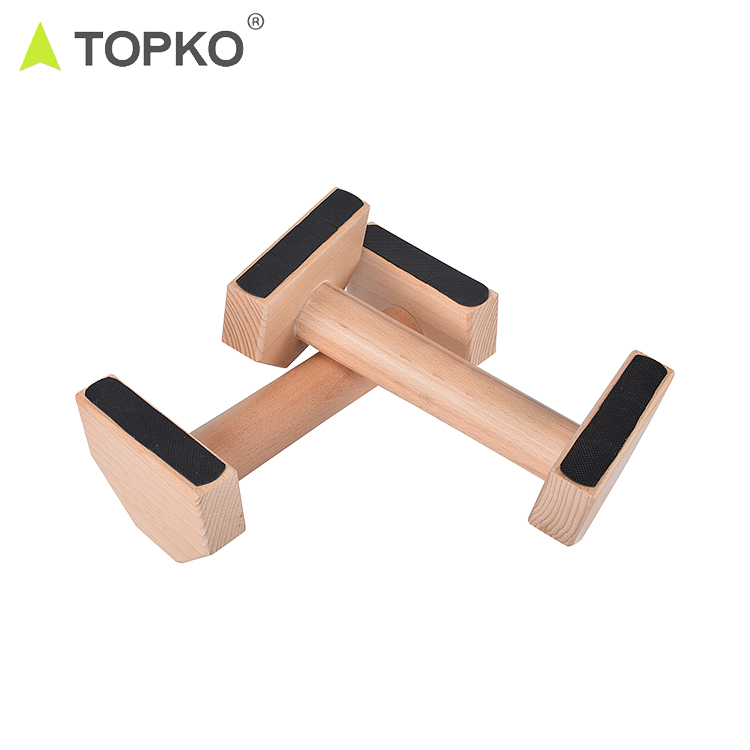TOPKO Wooden Push-up Bar [Sturdy Grip]