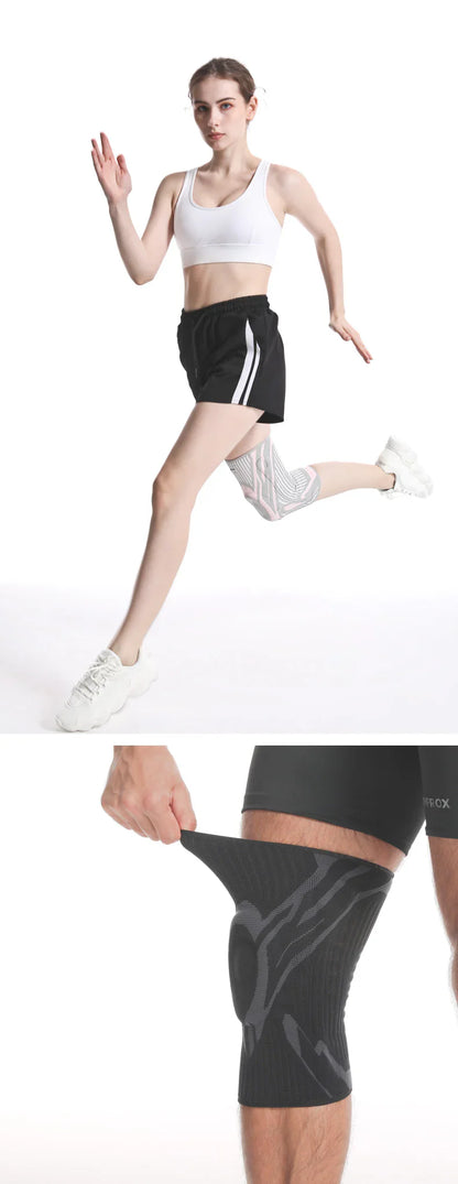 Aolikes 7730 Shock Absorption Sports Knitted Knee Pads - BLACK