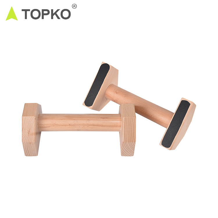 TOPKO Wooden Push-up Bar [Sturdy Grip]
