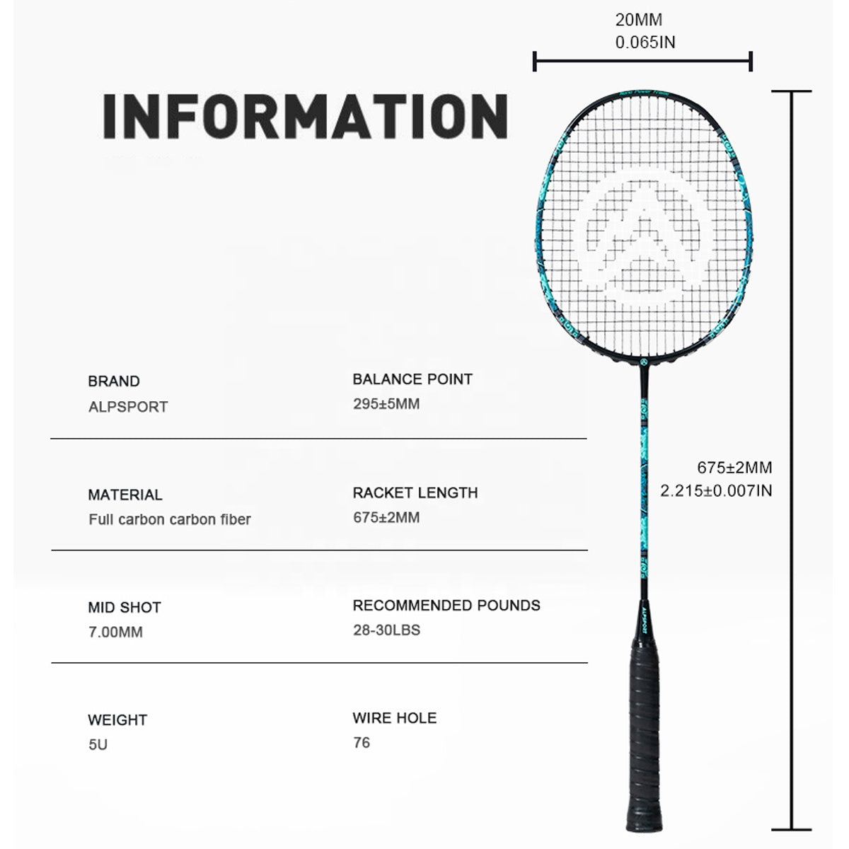 ALPSPORT 6U/G4 XW Badminton Racket [The Tortoise] - 1PC