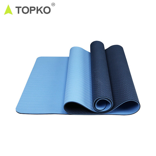 TOPKO TPE Dual Color Pilates Yoga Mat - BLUE