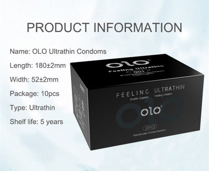 OLO 001 DELAY DRAGON CONDOM (10 PCS) - Round Packaging