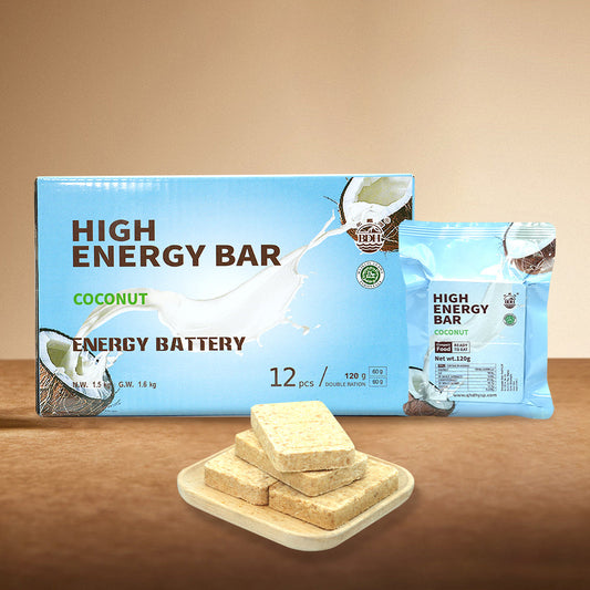 1 CASE  - COCONUT High Energy Bar - (9 Boxes x 12 pcs )- Exp. Date 2044