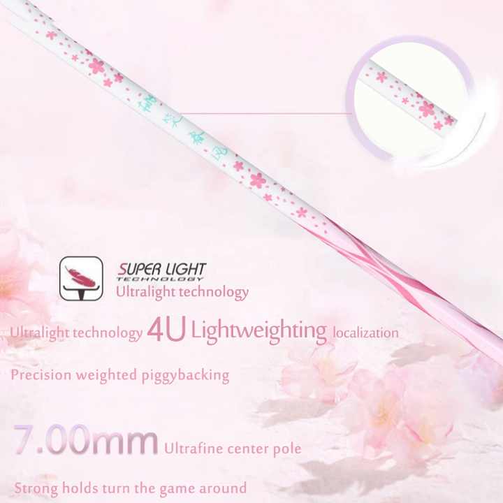 ALP SPORT TXCF 1pc 4U BADMINTON RACKET - ALP Cherry Carbon Fiber Pink & Purple Goddess Model