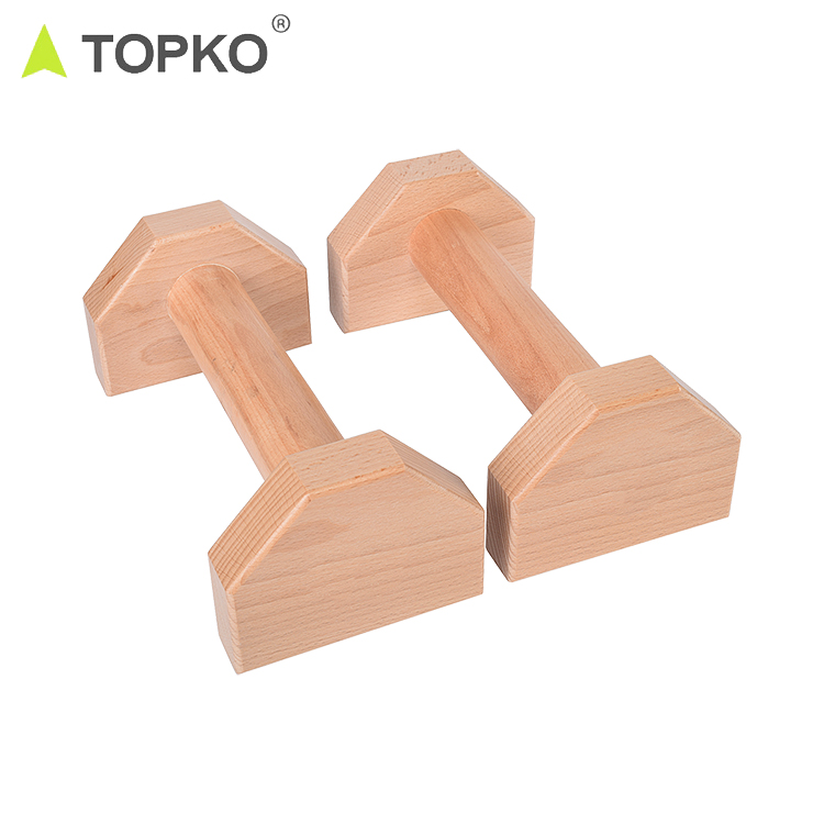 TOPKO Wooden Push-up Bar [Sturdy Grip]