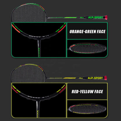 ALP SPORT 1pc SR - ALP SR Double-Edged 100% Full Carbon Fiber Badminton Racket 9U G5 24-35lbs