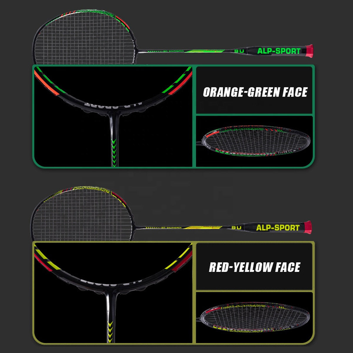 ALPSPORT SR - ALP SR Double-Edged Badminton Racket 9U/G5  [100% Full Carbon Fiber] - 1PC